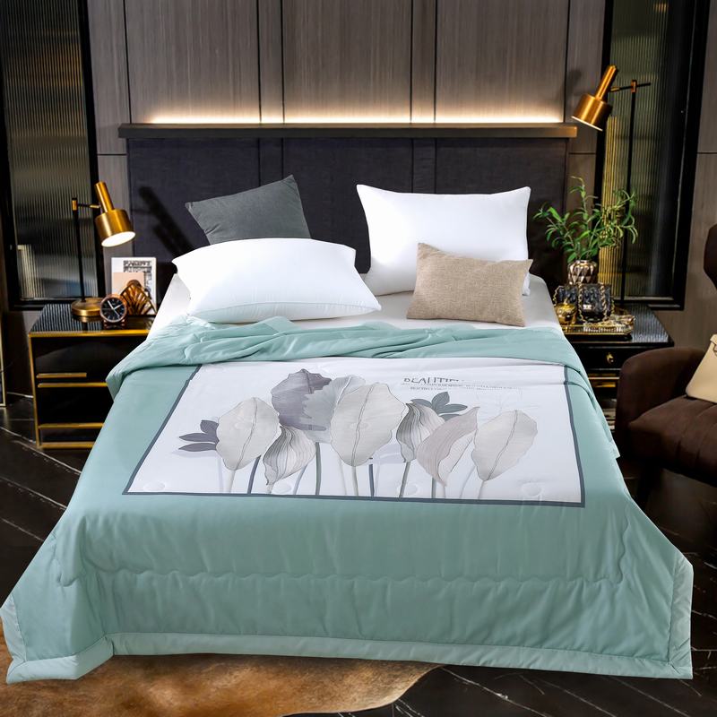 Grid Textile Printing Polyester Summer Quilt