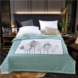 Grid Textile Printing Polyester Summer Quilt